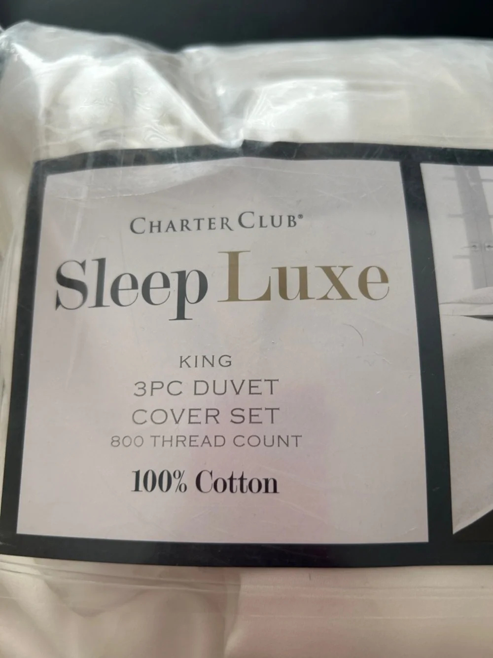 Charter Club Sleep Luxe King 3 pc Duvet Cover Set - 800 TC White Cotton - NEW
